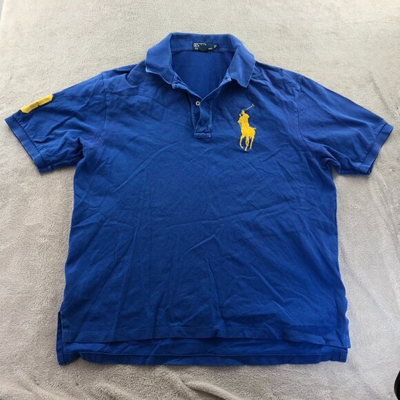 Polo Ralph Lauren Men's Polo Shirt 3XB Blue Short Sleeve Casual Embroidered - Picture 10 of 11